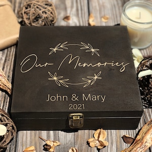 Personalized Box, Our Memories Box, Wooden Keepsake Box, Family Box, Memory Box, Wooden Anniversary Gift, Custom Name Box, Birthday Box