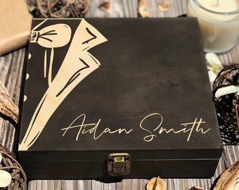Personalized Wooden Keepsake Box: Groomsmen Gift, Engraved Wood Box