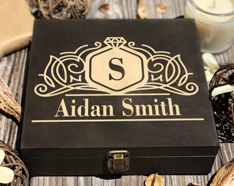 Personalized Groomsmen Keepsake Box, Engraved Wooden Gift