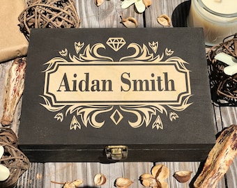 Personalized Wooden Keepsake Box, Engraved Gift