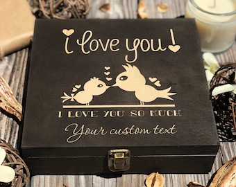 Personalized Wooden Keepsake Box, Engraved Memory Box
