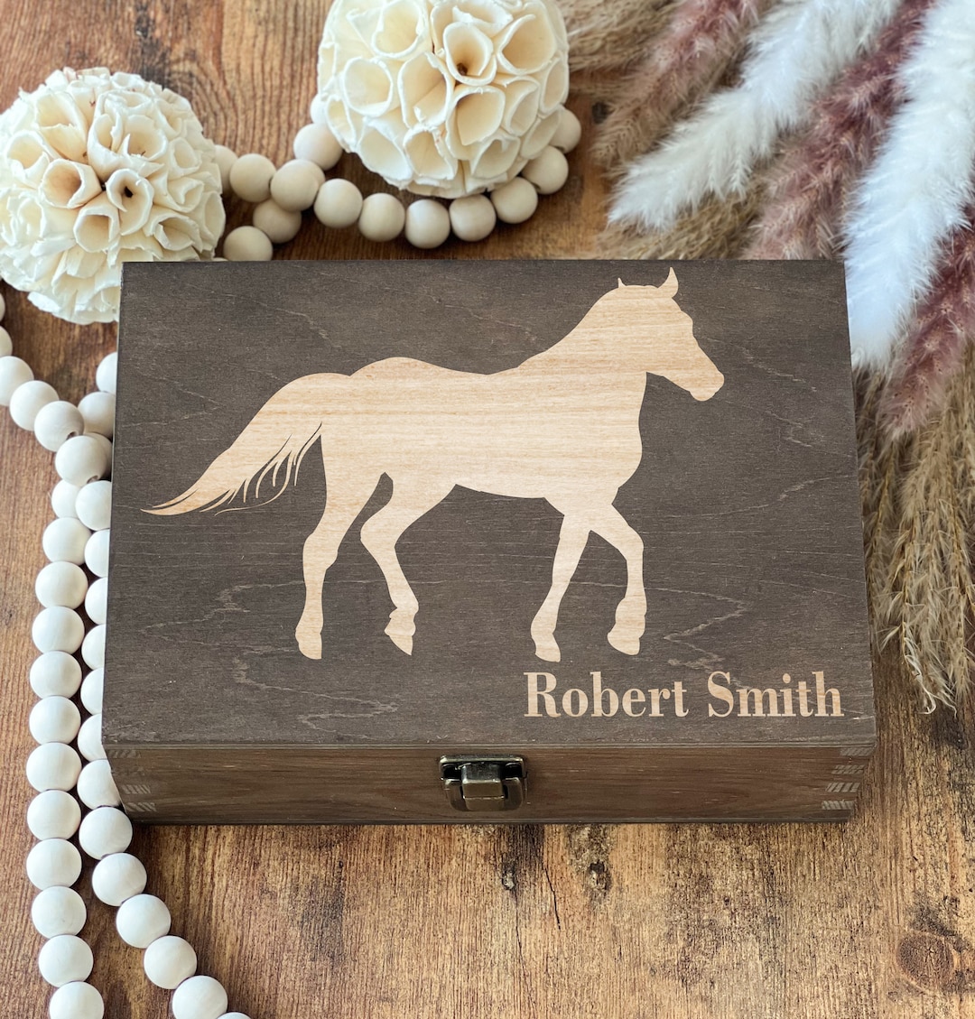 Horse Box, Wooden Box, Personalized Box, Horse Memory Box, Horse Gifts