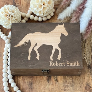 Horse Box, Wooden Box, Personalized Box, Horse Memory Box, Horse Gifts, Keepsake Box, Custom, Photo Box, Box For Kid, Horse Gifts For Women