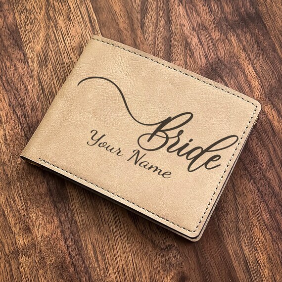 Custom Engraved Bride Wallet: Personalized Bridal Party Gift