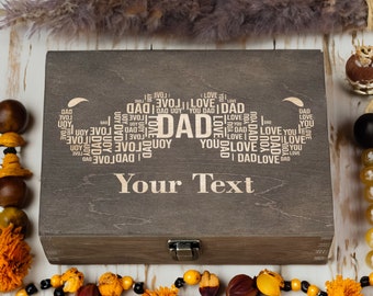 Love Dad Personalized Wooden Box - Custom Engraved Keepsake with Affectionate Words for Father