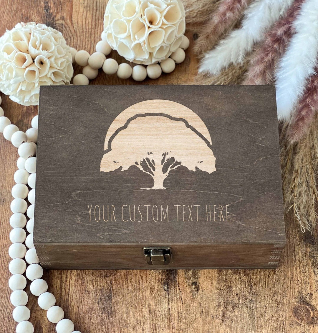 Personalized Wooden Keepsake Box: Engraved Memorial Gift - Etsy