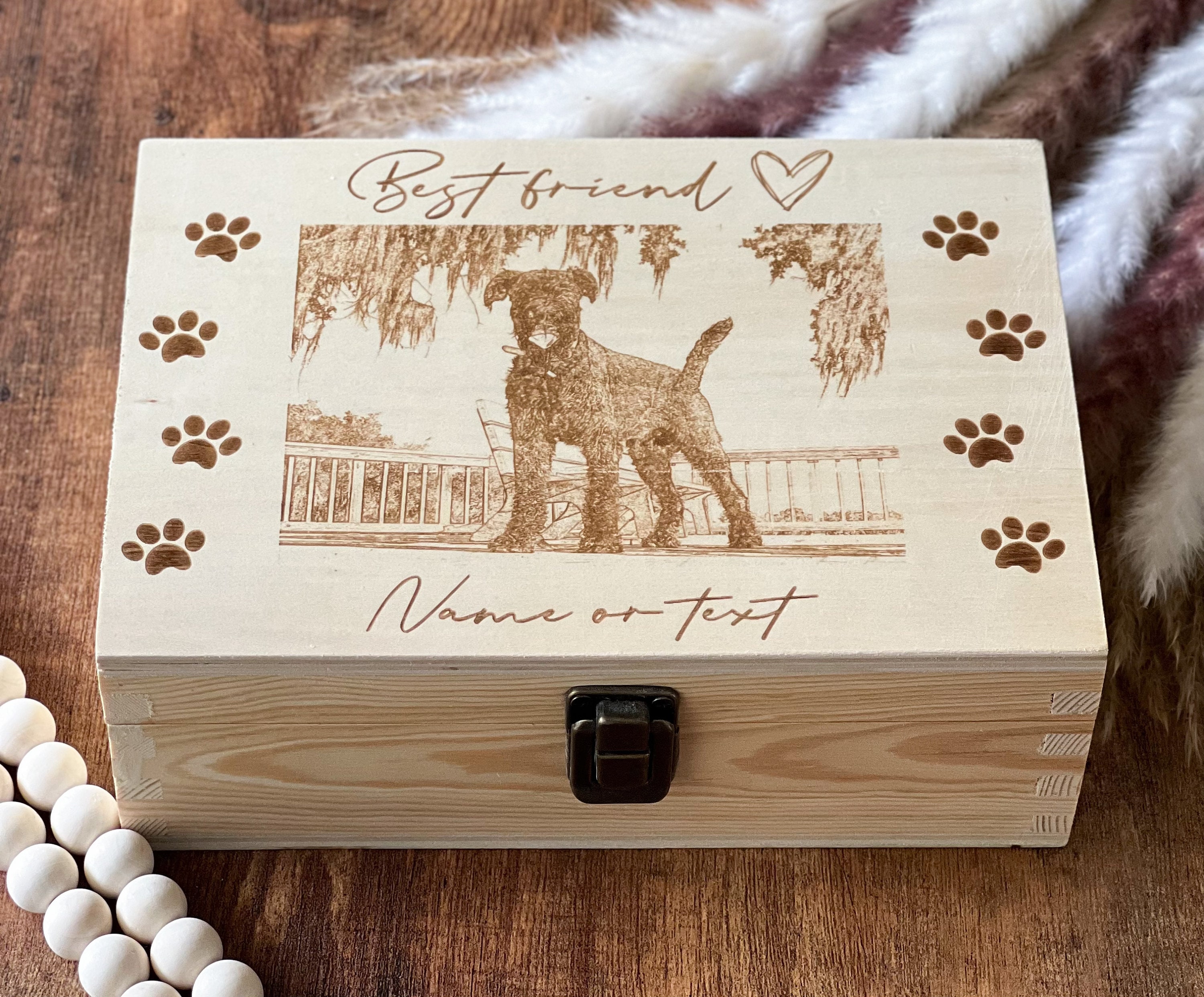 Creative DECO Caja Madera De Recuerdos Personalizada Para San Valentín