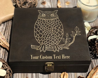 Owl Box, Wooden Keepsake Box, Personalized Box, Owl Gift, Custom Box, Memory Box, Wood, Photo Box, Bird, Unique Gift Idea, Memory Box
