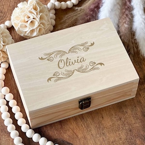 Keepsake Box Personalized Wooden Birthday Gift Box with Custom Laser Engraving – Memorial & Wedding Anniversary Gift