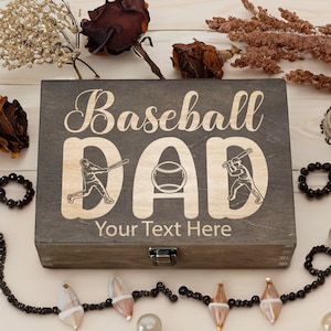Vintage Baseball Engraved Wooden Box – Your Text Here, Perfect for Sports Memorabilia and Fans of the Game