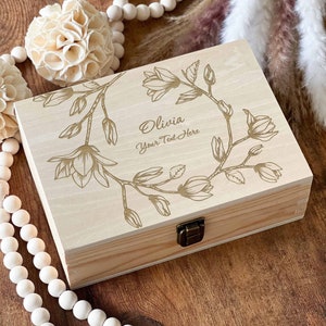 Personalized Gifts box, Flower wooden, Keepsake Box,  Keepsake Box, Memory Box