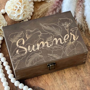 Keepsake Box Wood Memory Box Custom Adventure Gift for Engagement Anniversary Summer Best Gift