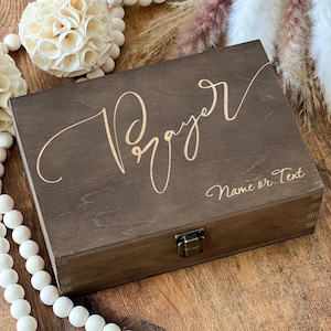 Prayer, Baptism Personalized Box, Custom Name Box, Memory Box, Keepsake Box, Wooden Box, Baptism Gift Box, Pray, Religious Gift Box