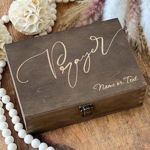 Prière, Boîte personnalisée baptême, Boîte à nom personnalisée, Boîte à souvenirs, Boîte à souvenirs, Boîte en bois, Boîte-cadeau de baptême, Prier, Boîte-cadeau religieux