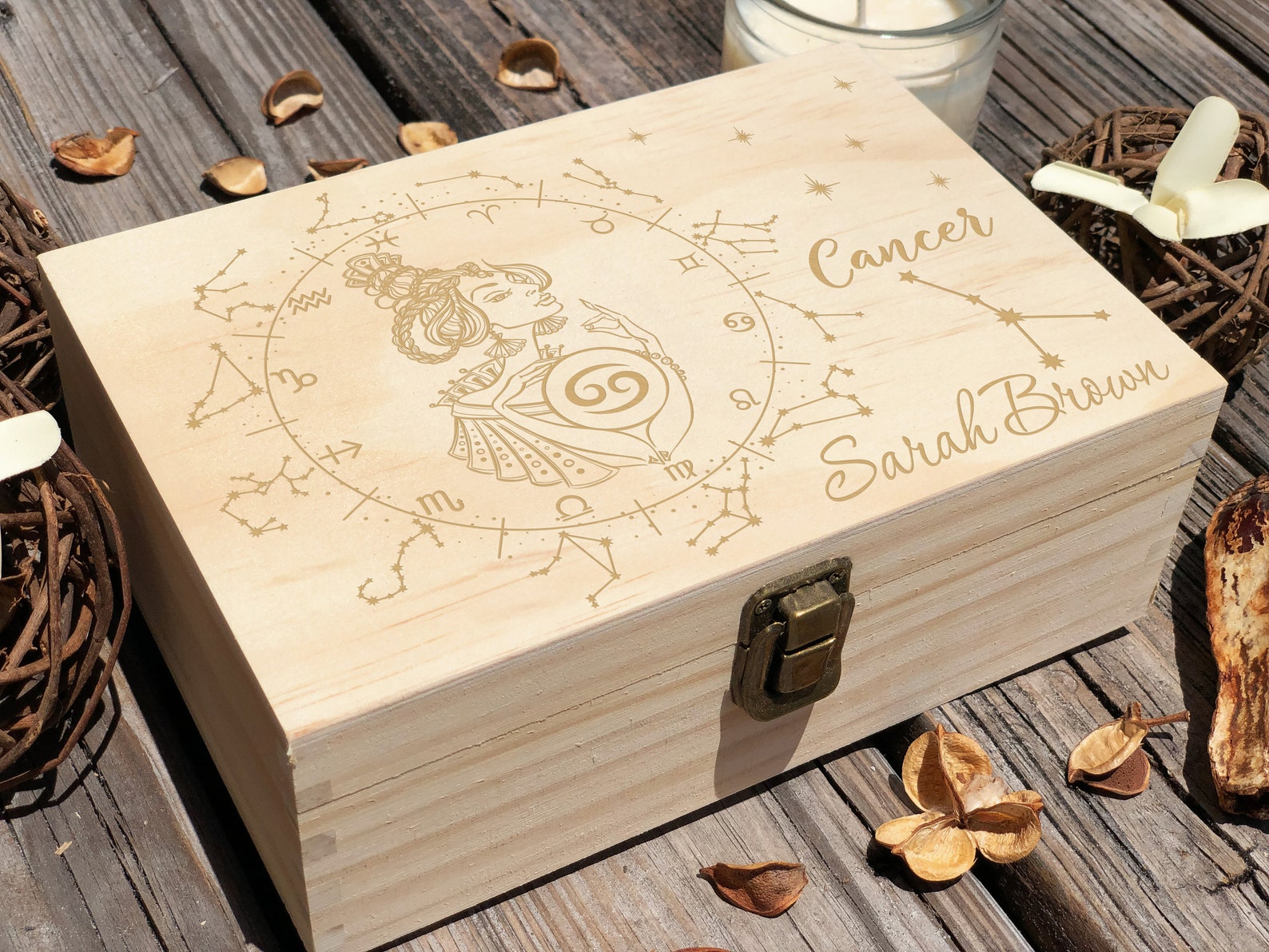 Cancer Zodiac Box Custom Box Zodiac Sign Zodiac Gifts Etsy