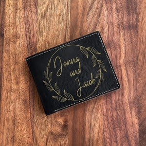 Designer Leder Geldbörse: Namensgravuren - Perfekt für Valentinstag, Hochzeiten, Beste Freunde & Unvergessliche Geschenke, Hochzeitsandenken