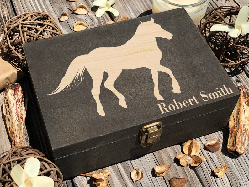 Horse Box Wooden Box Personalized Box Horse Memory Box Etsy