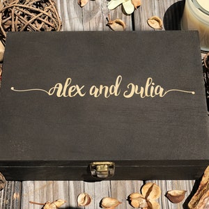 Wooden Box, Custom Name Box, Personalized Box, Keepsake Box, Couples Gift, Wooden Anniversary Gift, Engraved, Gifts For Couples, Wedding Box
