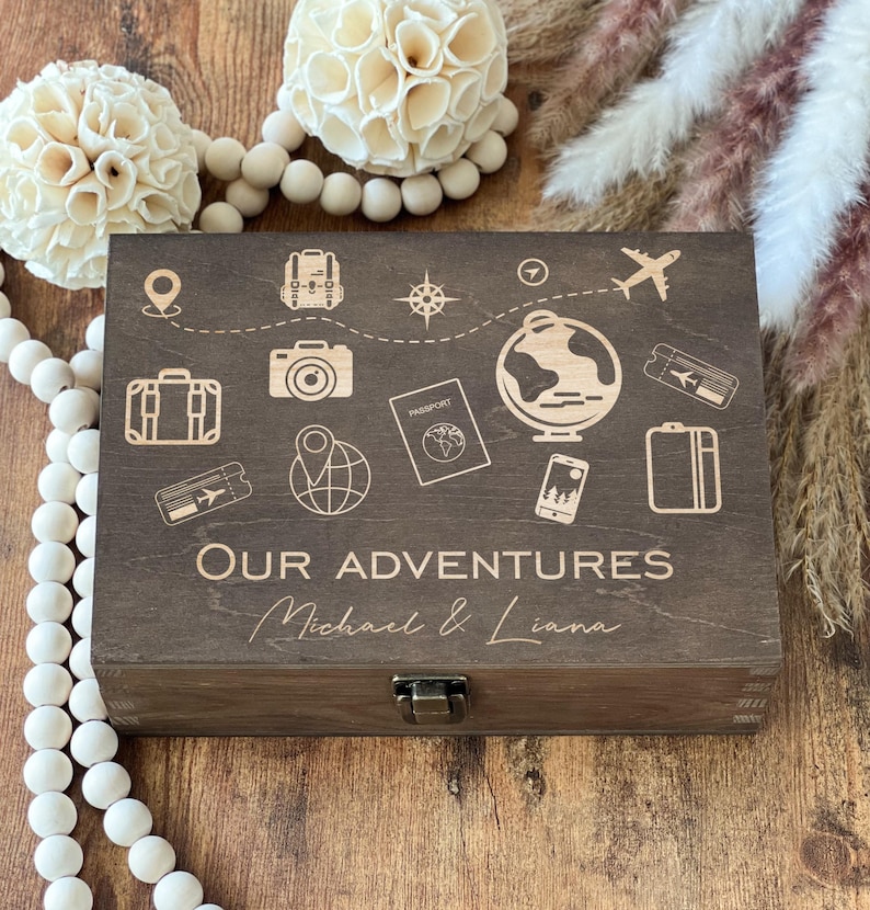 Personalized Wooden Keepsake Box: Custom Engraved Travel Memory Box - Etsy