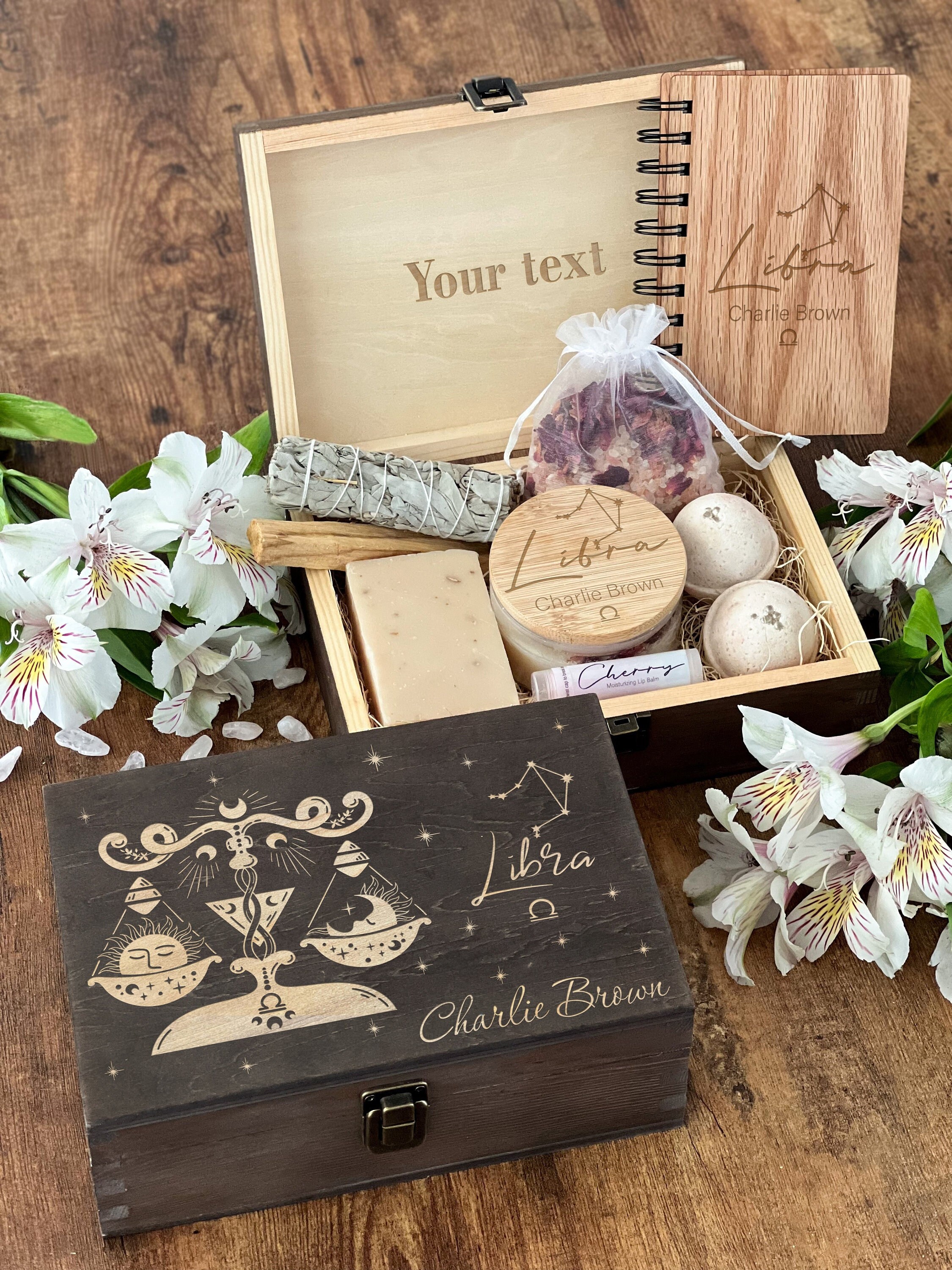 Personalized Libra Zodiac Wooden Keepsake Box