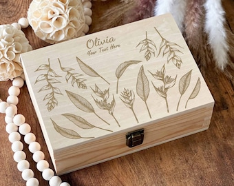 Personalized Wedding Card Keepsake Box, Wooden Memory Box