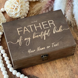 Personalized Wooden Keepsake Box: Father Gift, Custom Name Memory Box