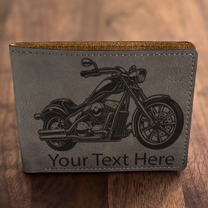 Cartera clásica de cuero para motocicleta: el sueño del motociclista vintage: regalo para entusiastas del motor, papá, abuelo, hermano en días especiales