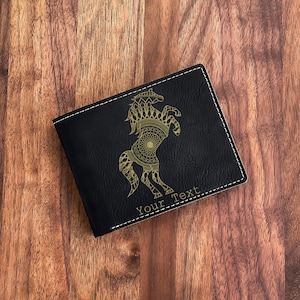 Cartera de cuero con mandala de caballo: regalo único para días festivos como Navidad, cumpleaños, perfecto para mamá, papá, amigo, hermano, hermana, maestro