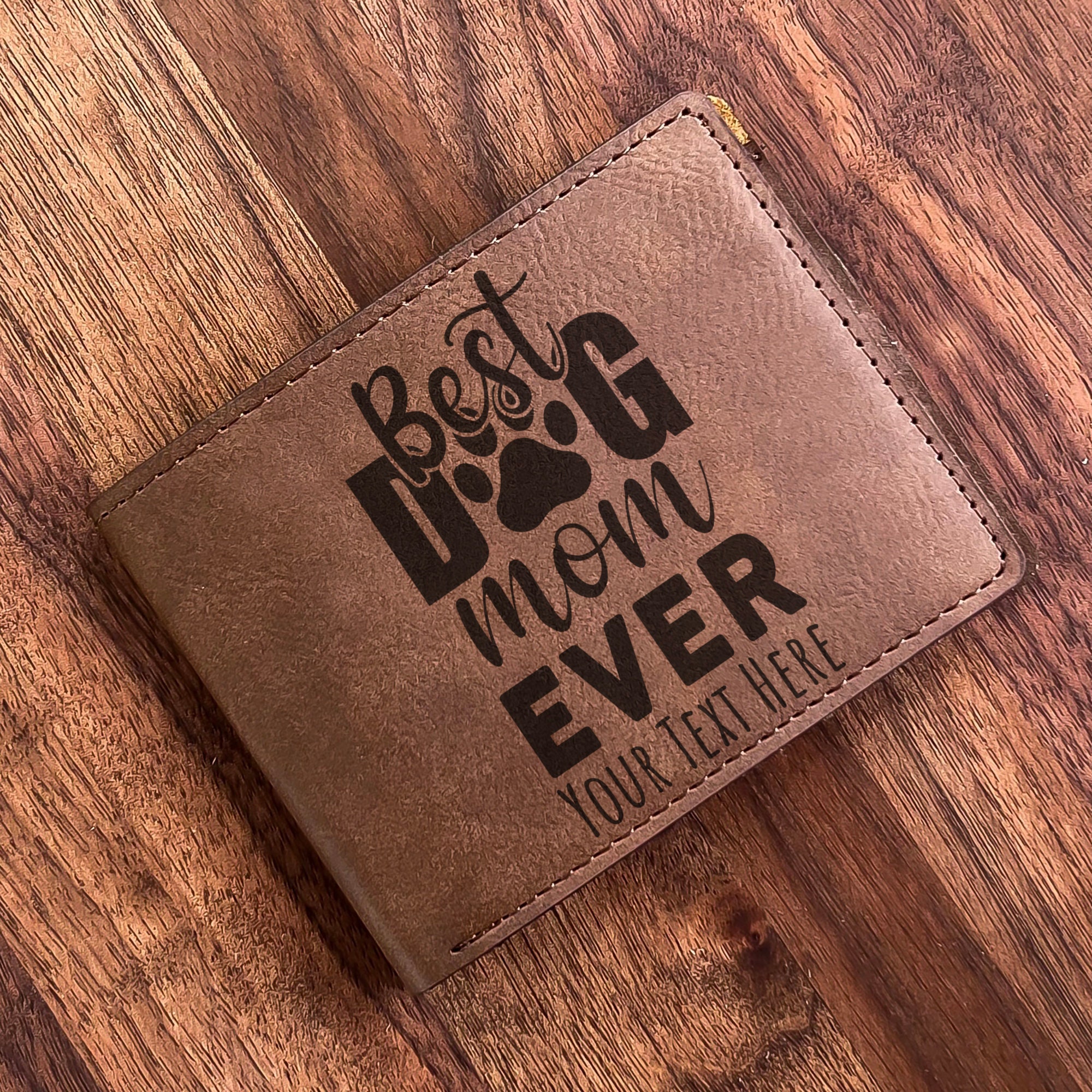 Engraved Dog Mom Wallet: Personalized PU Leatherette Gift - New Zealand