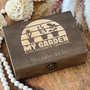 My Garden Wooden Box, Custom Name Box, Personalized Box, Keepsake Box, Friend Gift, Gardening, Gift For Gardener, Gifts For Friend, Plants