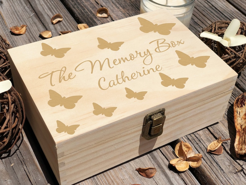 Memory Box Butterflies Personalized Box Baby Box Wooden - Etsy UK