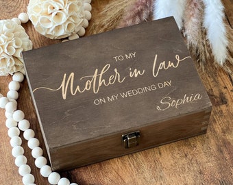 Mother In Low Gift Box, Personalized Named Box, Custom Name Box, Memory Box, Keepsake Box, Wooden Box, Gift For Wedding, Bridesmaid Party