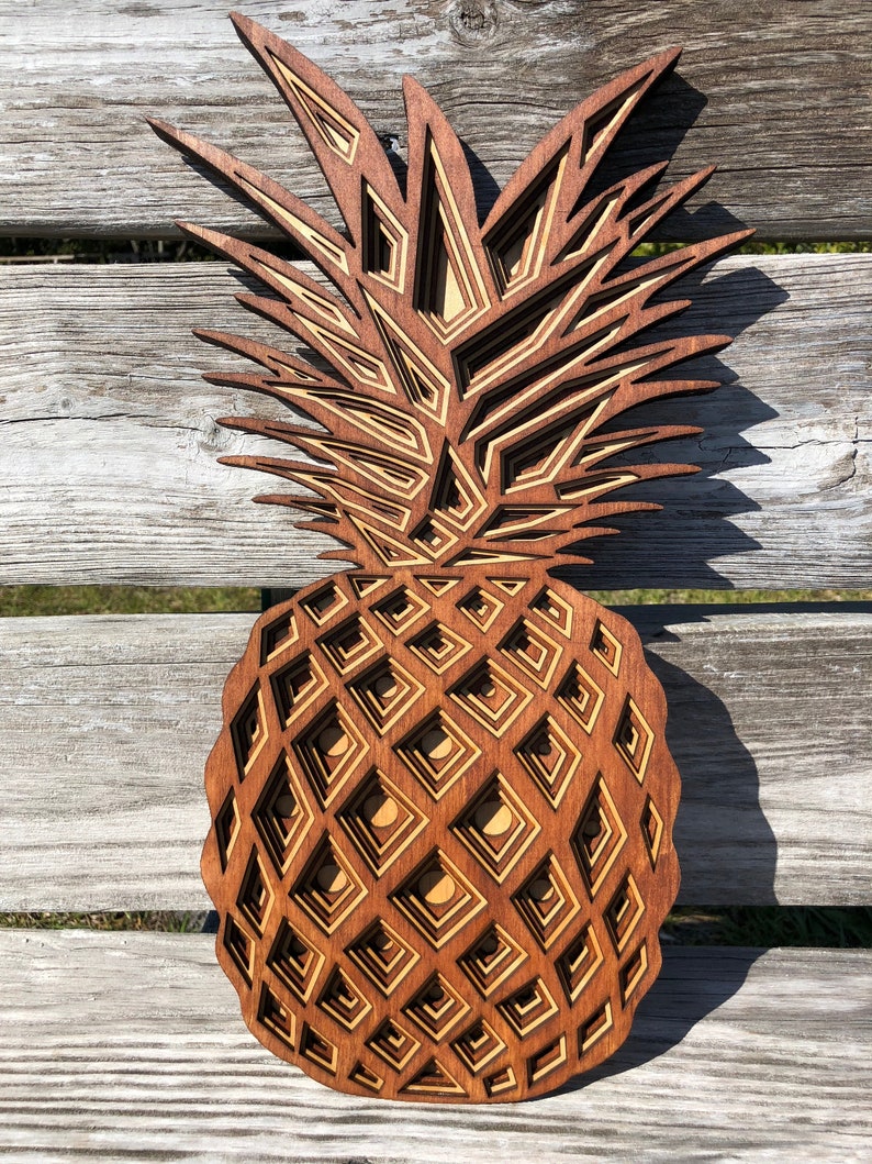3D art pineapple wall art the Layered Wood Art wooden Etsy
