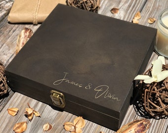 Personalized Wooden Keepsake Box: Engraved Couple's Gift
