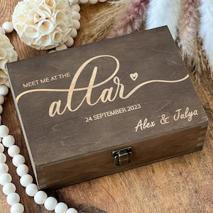 Meet Me At The Altar, Personalized Named Box, Custom Name Box, Memory Box, Keepsake Box, Wooden Box, Wedding Gift, Unique Gift, Date Box