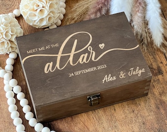 Personalized Wedding Wooden Keepsake Box, Engraved Memory Gift