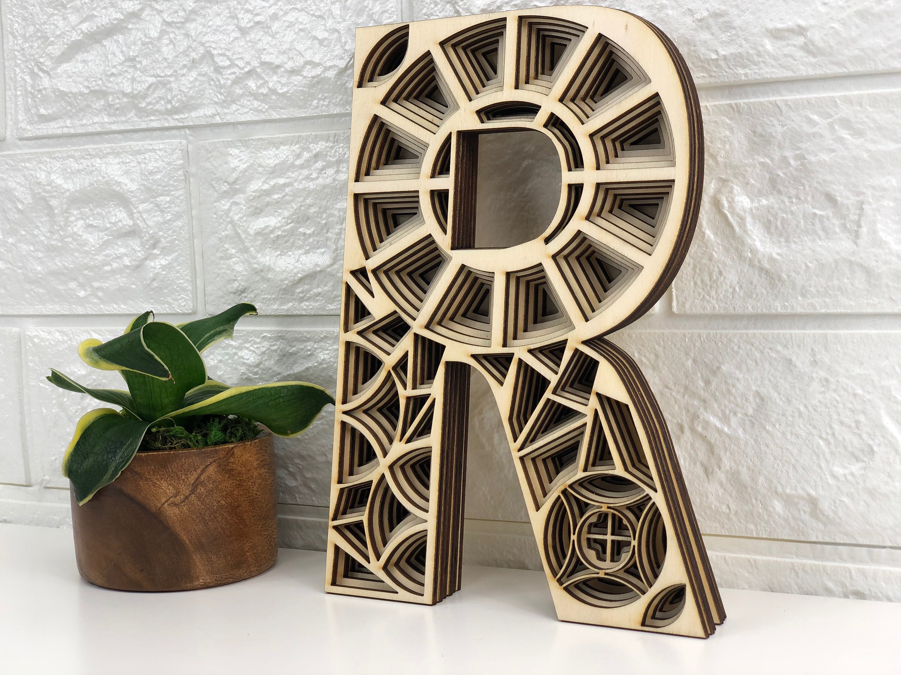 Unfinished wooden 3D letter R initial letter R capital Etsy