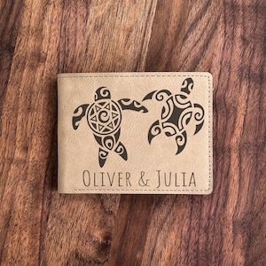 Cartera de cuero de tortuga hawaiana: regalo único con diseño de isla, perfecto para mamá, papá, amiga, hermana en Navidad, cumpleaños, vacaciones