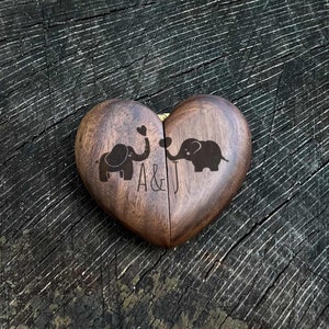 Hearts Entwined: Exquisite Engraved Ring Box - The Perfect Love Gift for Her Most Treasured Moments. Laser engraving