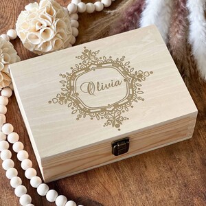 Personalized Engagement Gift Box, Memorial Box, Keepsake Box, Custom Box, Wooden Box, Wood Engraving Logo, Valentine Gift For Her