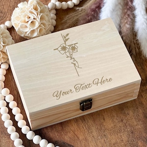 Personalisierte hölzerne Erinnerungsbox: Religiöses Geschenk, Erinnerungsbox