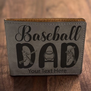 Cartera de cuero para papá de béisbol: Esencial para el día de campo: regalo perfecto para papás, entrenadores y tíos amantes de los deportes en el día del padre, cumpleaños