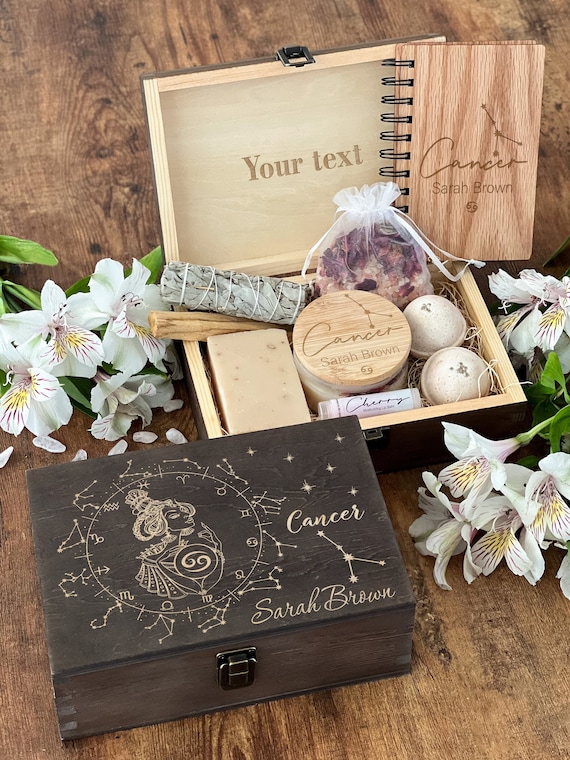Personalized Cancer Zodiac Box, Cancer Gift Box, Zodiac Gift Personalized Cancer Zodiac Box, Cancer Gift Box, Zodiac Gift