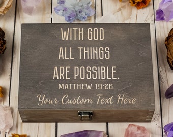 Engraved Wooden Keepsake Box – Personalized Bible Verse Gift