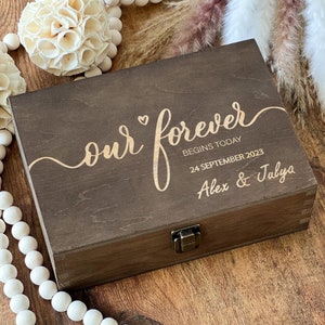 Personalized Wooden Keepsake Box, Engraved Memory Box, Wedding Gift