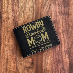 Cartera de cuero Rowdy Baseball Mom: moda en el campo, ideal para mamás deportistas, tías y amigas animando desde las gradas