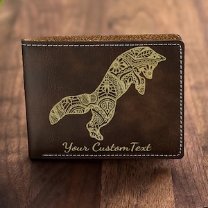 Fuchs Leder Geldbörse - ideal für Mama, Großmutter, Freundin | Geburtstag, Muttertag, Besondere Momente, Individuelle Gravur, Geschenk für Hier