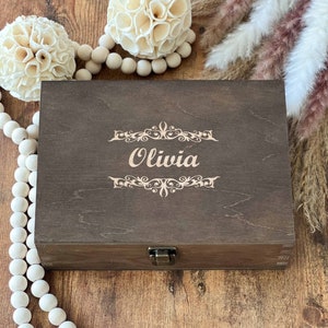 Personalized Wooden Keepsake Box: Engraved Memorial Gift with Lock