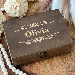 Personalized Wooden Keepsake Box: Engraved Memorial Gift