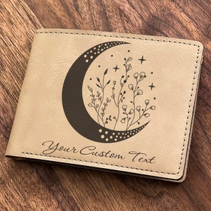 Moon Design kunstleren portemonnee: op maat gegraveerd heksencadeau afbeelding 7